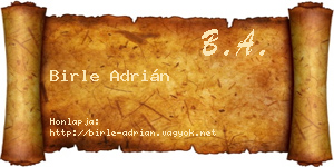 Birle Adrián névjegykártya